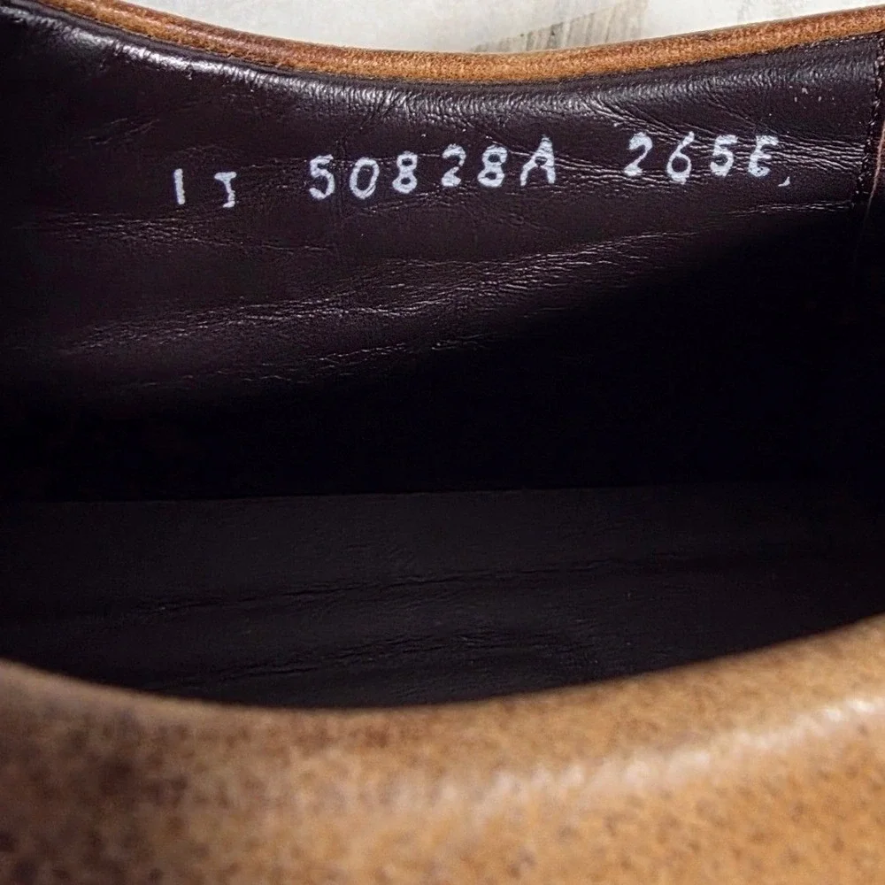 Tandy Homme Mens Leather Boat Shoes Two Tone Brown Grey 50828A 265E Size US 8.5